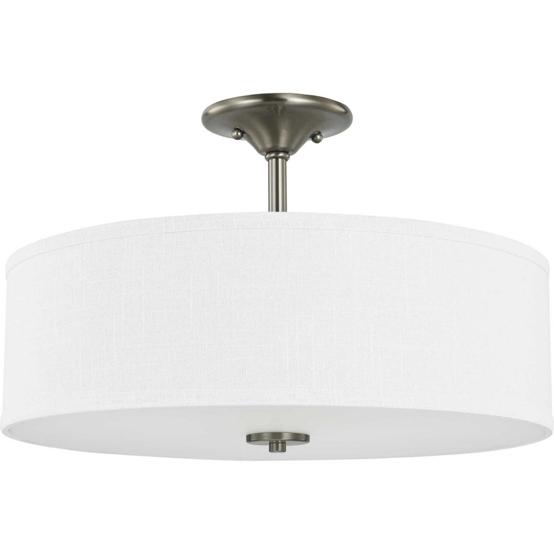 Inspire Three Light Semi Flush Mount in Brushed Nickel