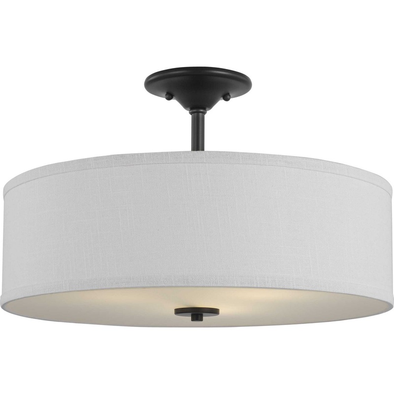 Inspire Three Light Semi Flush Mount in Graphite
