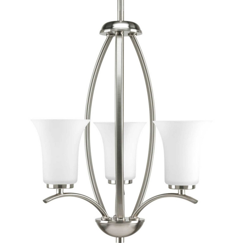Joy Three Light Foyer Pendant in Brushed Nickel