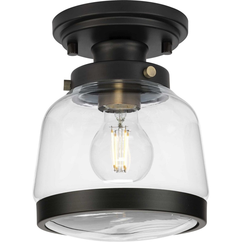 Judson One Light Semi-Flush Mount in Antique Bronze