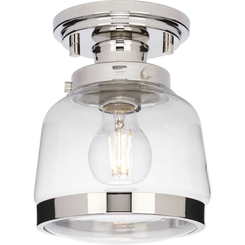 Judson One Light Semi-Flush Mount in Polished Nickel