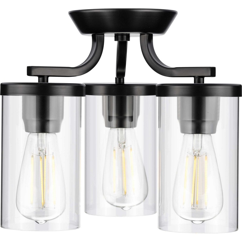 Lassiter Three Light Semi Flush Mount in Black