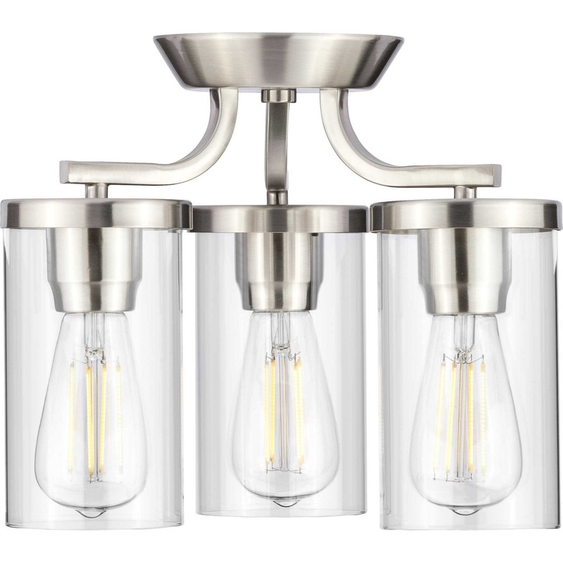 Lassiter Three Light Semi Flush Mount in Brushed Nickel
