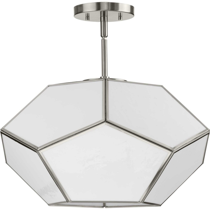 Latham Three Light Flush Mount in Brushed Nickel
