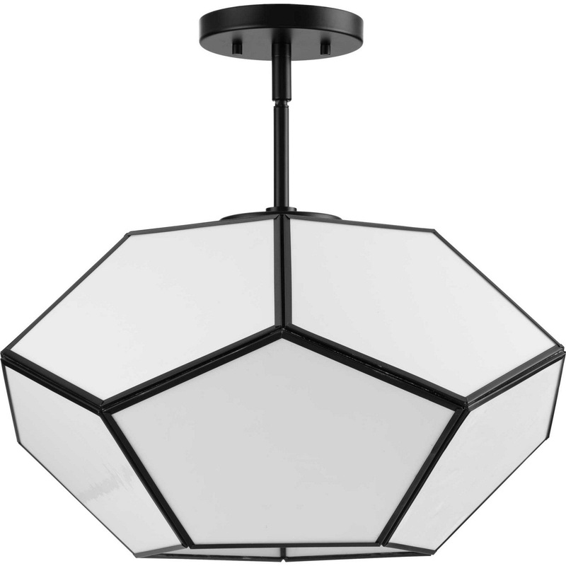 Latham Three Light Flush Mount in Matte Black