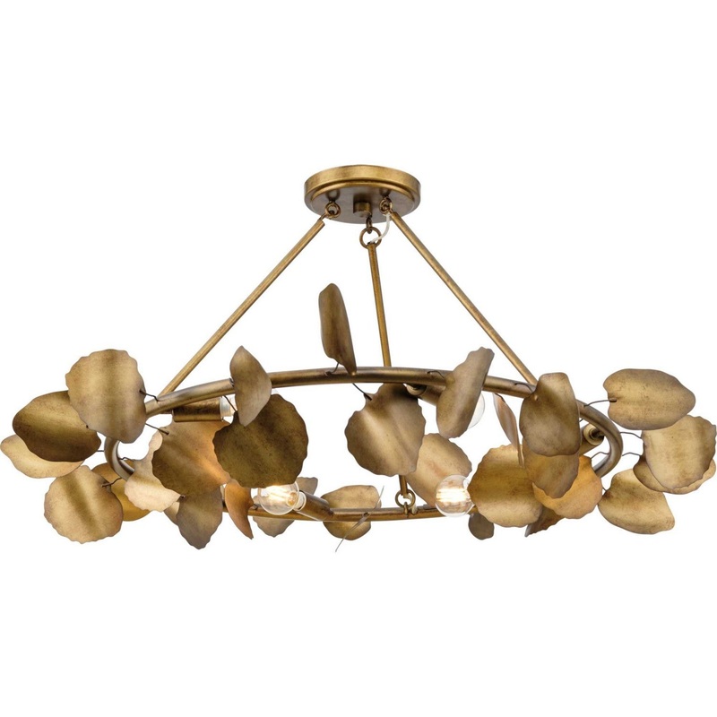 Laurel Six Light Flush Mount in Gold Ombre