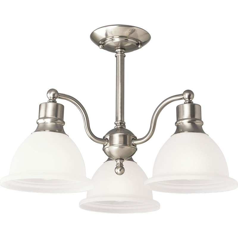 Madison Three Light Flush Mount in Brushed Nickel