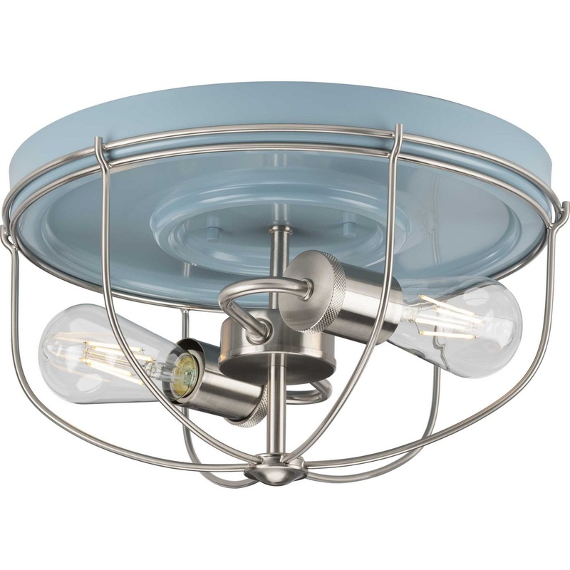 Medal Two Light Flush Mount in Coastal Blue