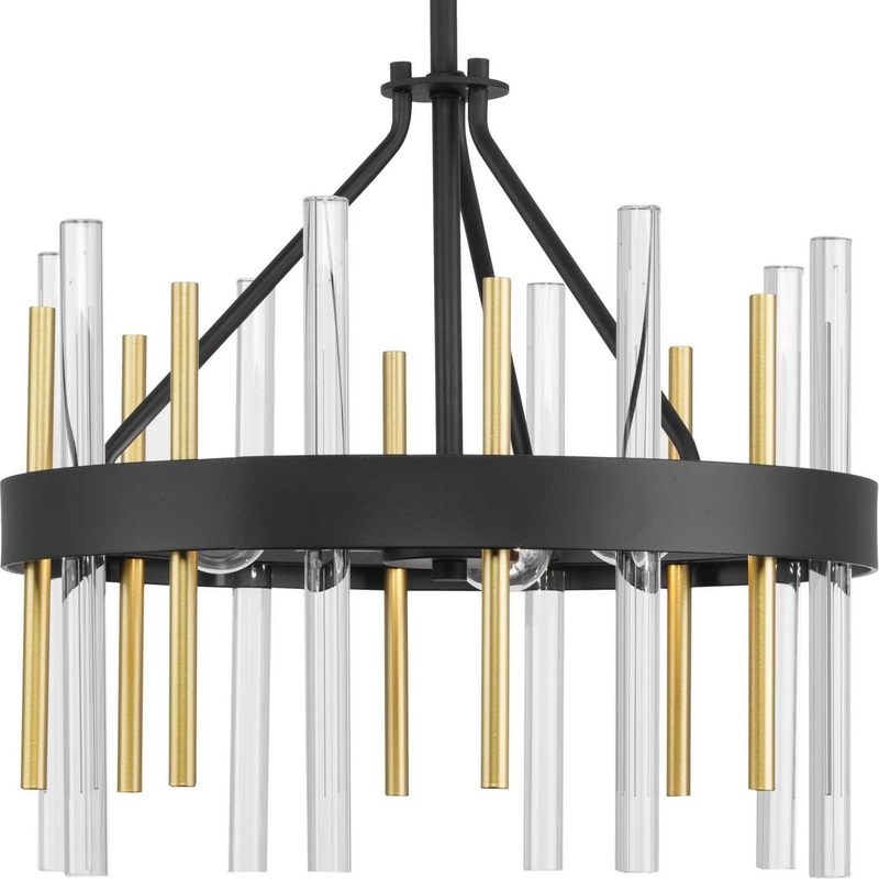 Orrizo Three Light Semi Flush Mount in Black