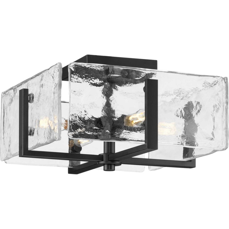 Rivera Four Light Flush Mount in Matte Black