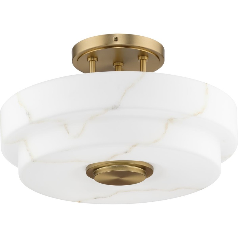 Tosca Three Light Semi-Flush Mount in Brushed Bronze