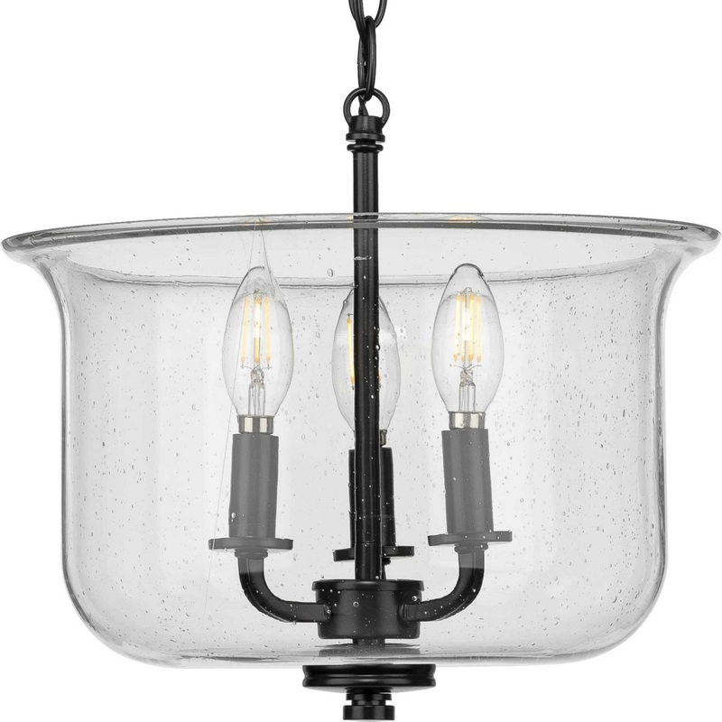 Winslett Three Light Semi Flush Convertible in Black