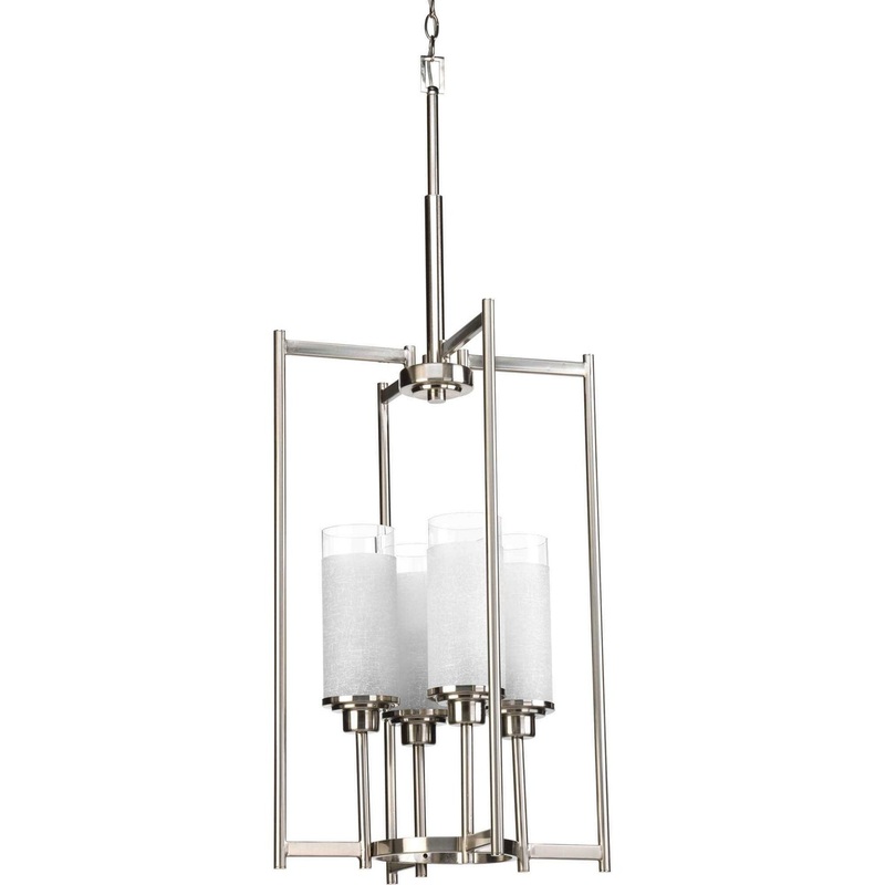 Alexa Four Light Foyer Pendant in Brushed Nickel