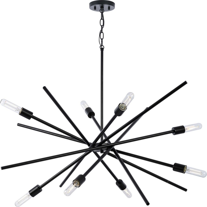 Astra Eight Light Chandelier in Matte Black
