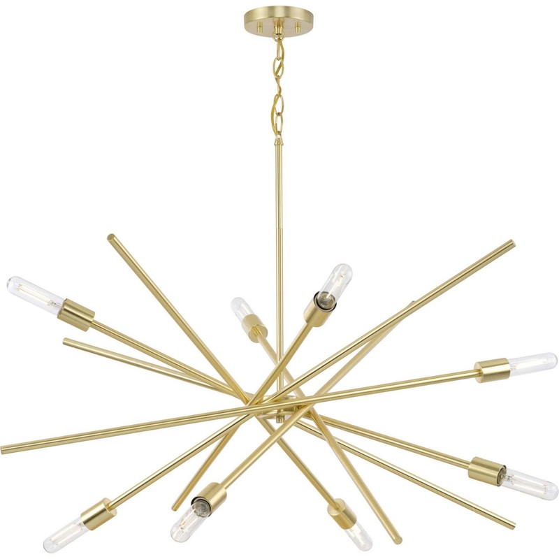 Astra Eight Light Chandelier in Satin Brass