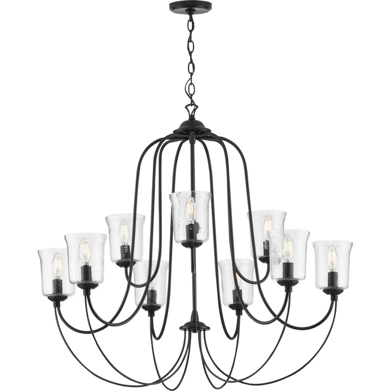 Bowman Nine Light Chandelier in Black