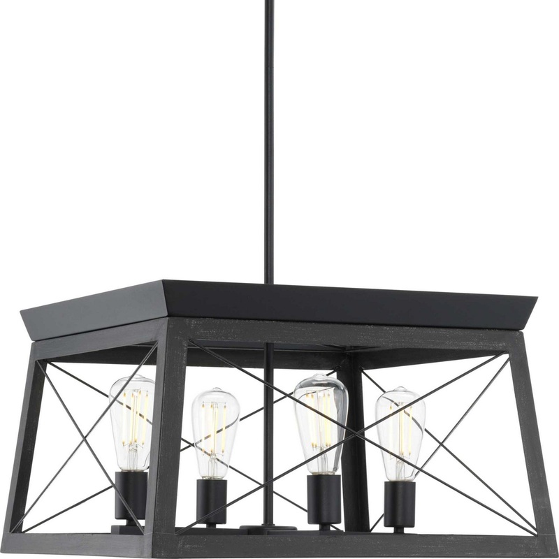 Briarwood Four Light Chandelier in Textured Black
