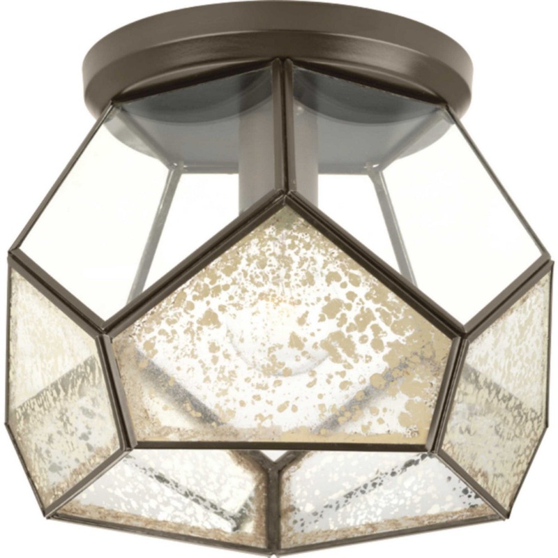 Cinq One Light Close-to-Ceiling in Antique Bronze