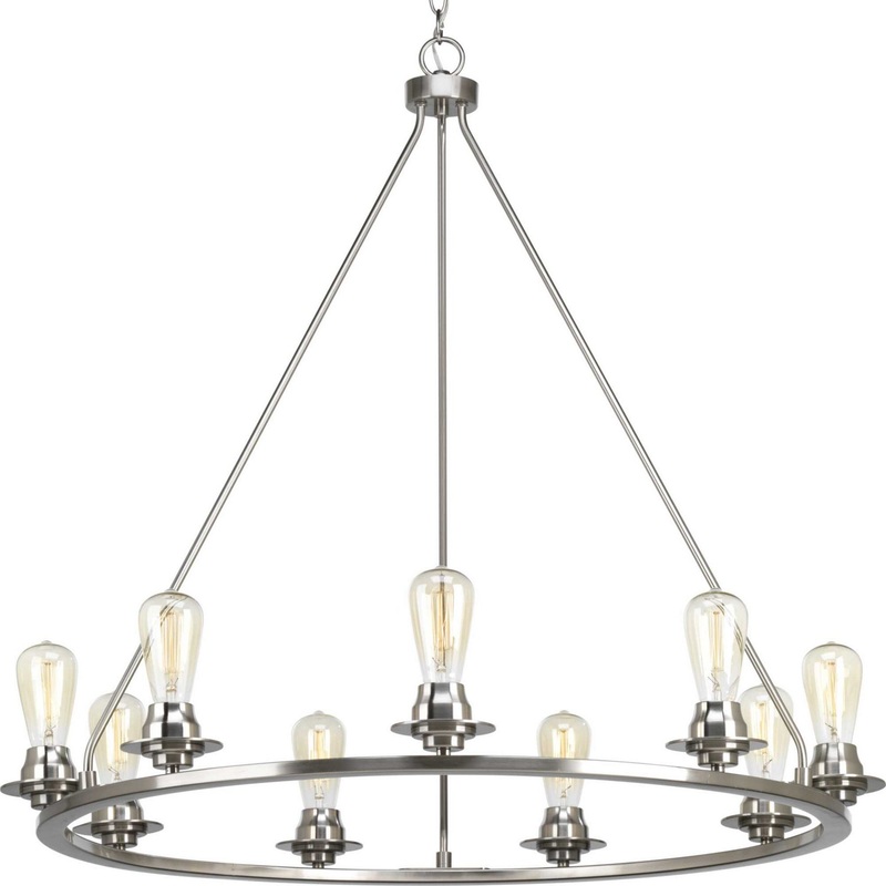 Debut Nine Light Chandelier in Brushed Nickel