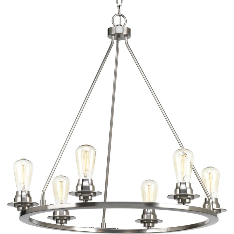 Debut Six Light Chandelier in Brushed Nickel