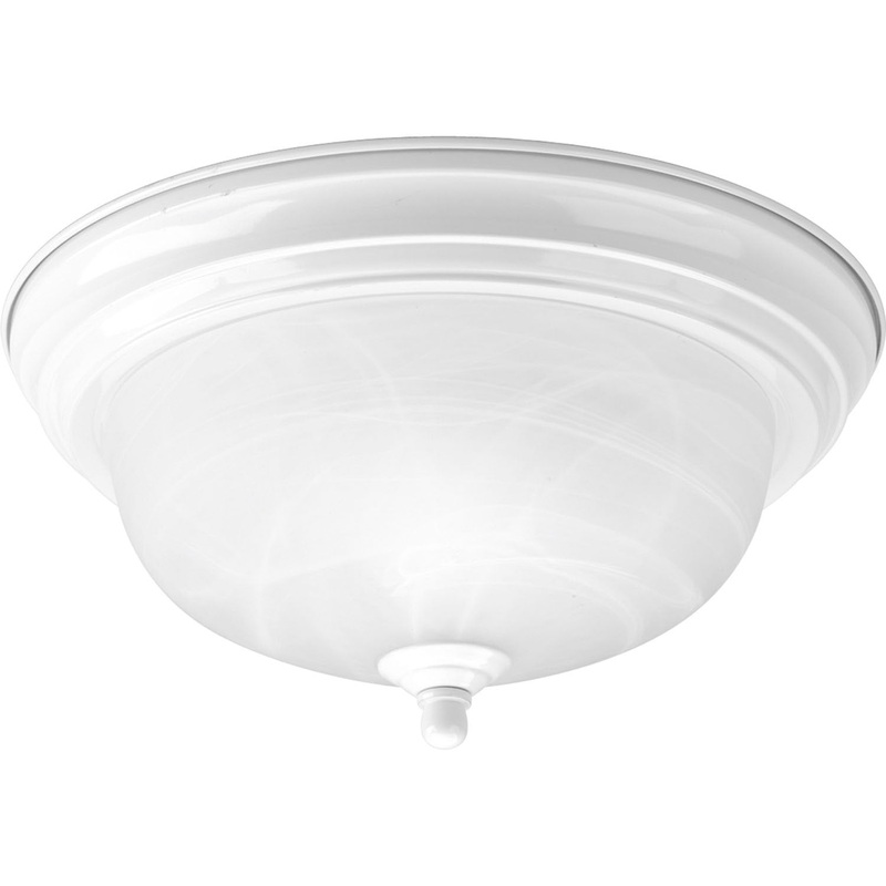 Dome Glass - Alabaster One Light Flush Mount in White