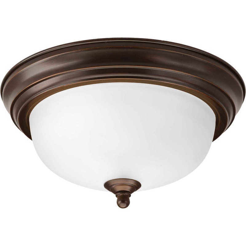 Dome Glass - Etched One Light Flush Mount in Antique Bronze