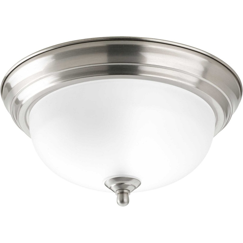 Dome Glass - Etched One Light Flush Mount in Brushed Nickel