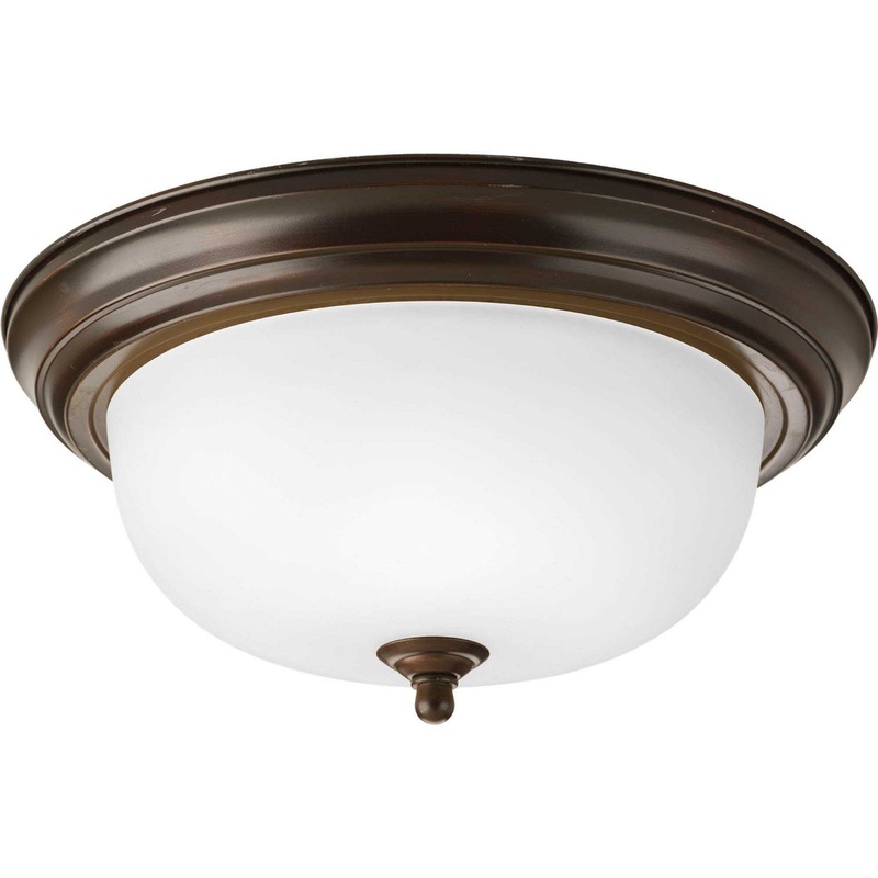 Dome Glass - Etched Two Light Flush Mount in Antique Bronze