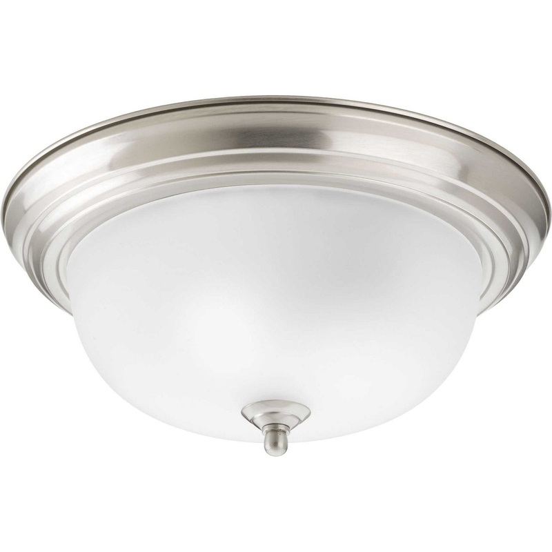 Dome Glass - Etched Two Light Flush Mount in Brushed Nickel