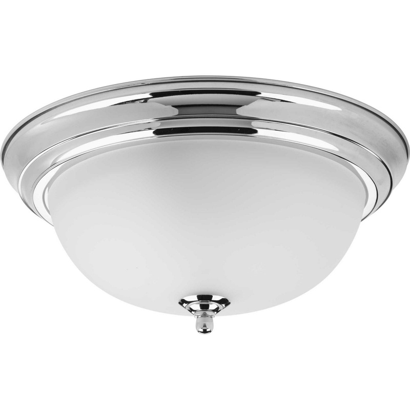 Dome Glass - Etched Two Light Flush Mount in Polished Chrome
