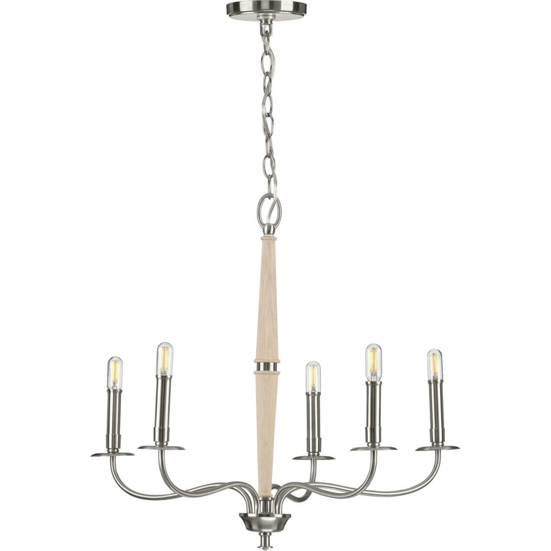 Durrell Five Light Chandelier in Brushed Nickel