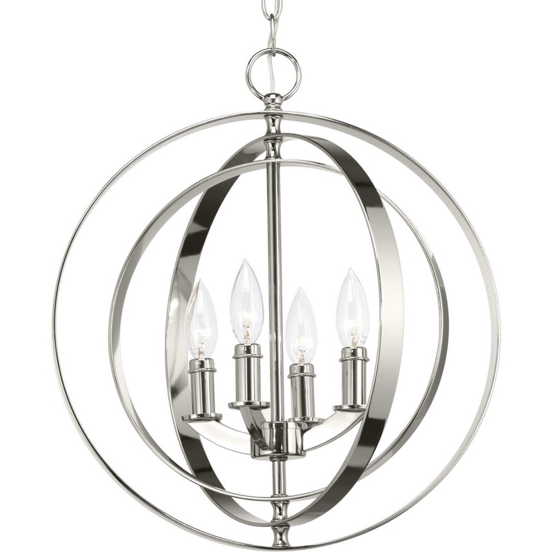 Equinox Four Light Pendant in Polished Nickel