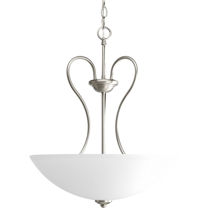 Heart Three Light Pendant in Brushed Nickel