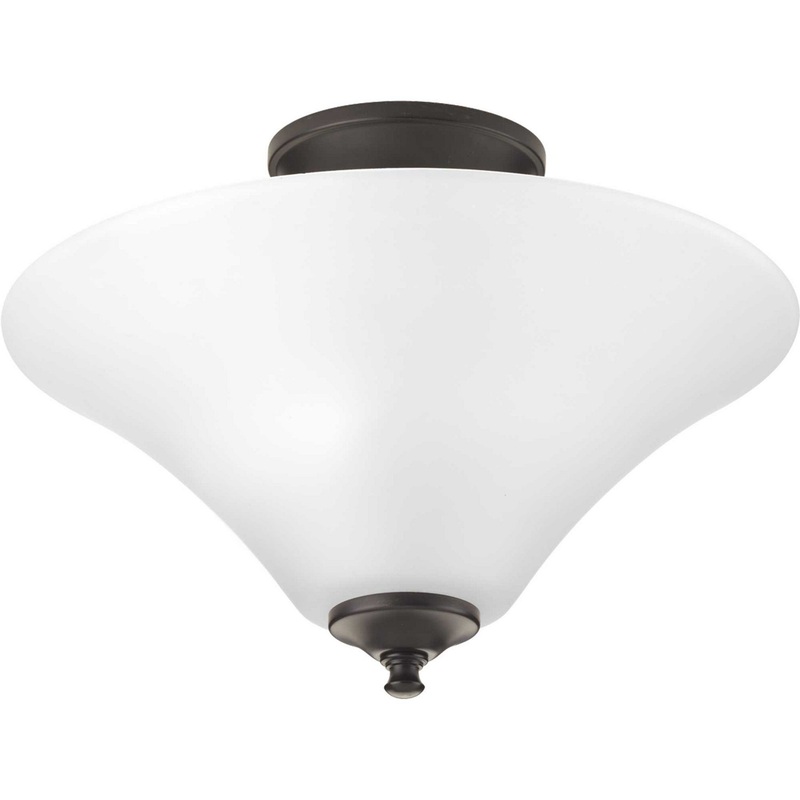 Joy-Bravo Two Light Semi-Flush Mount in Antique Bronze