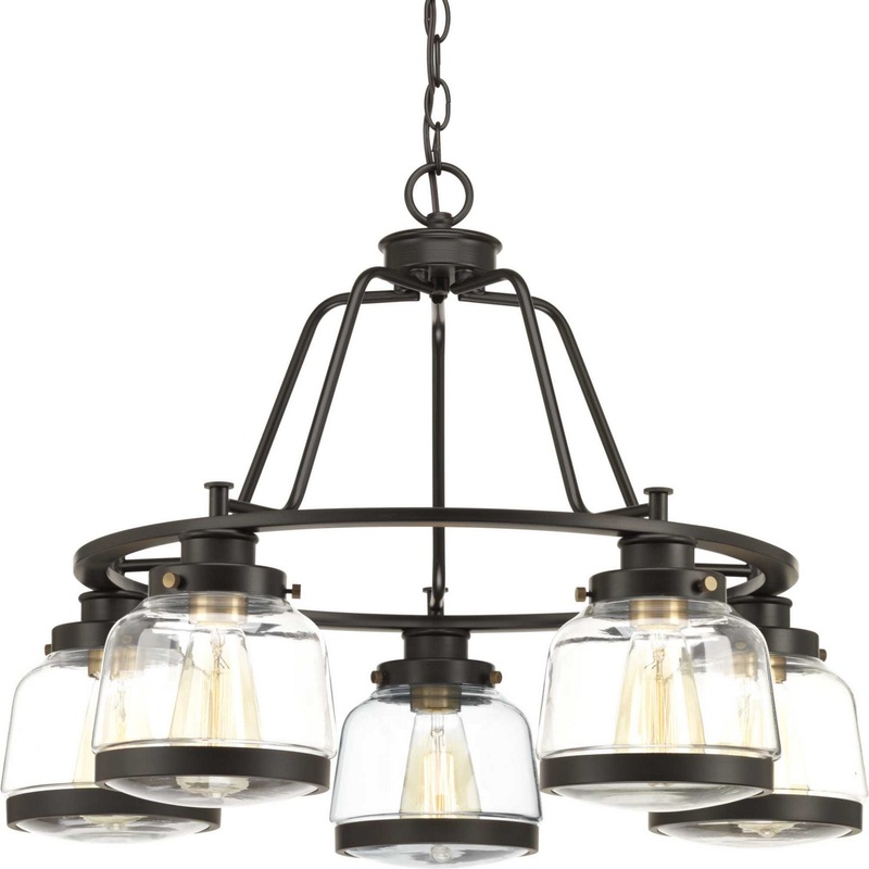 Judson Five Light Chandelier in Antique Bronze