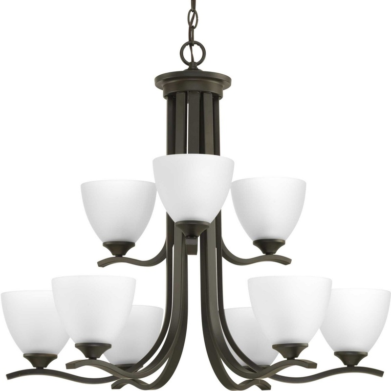 Laird Nine Light Chandelier in Antique Bronze