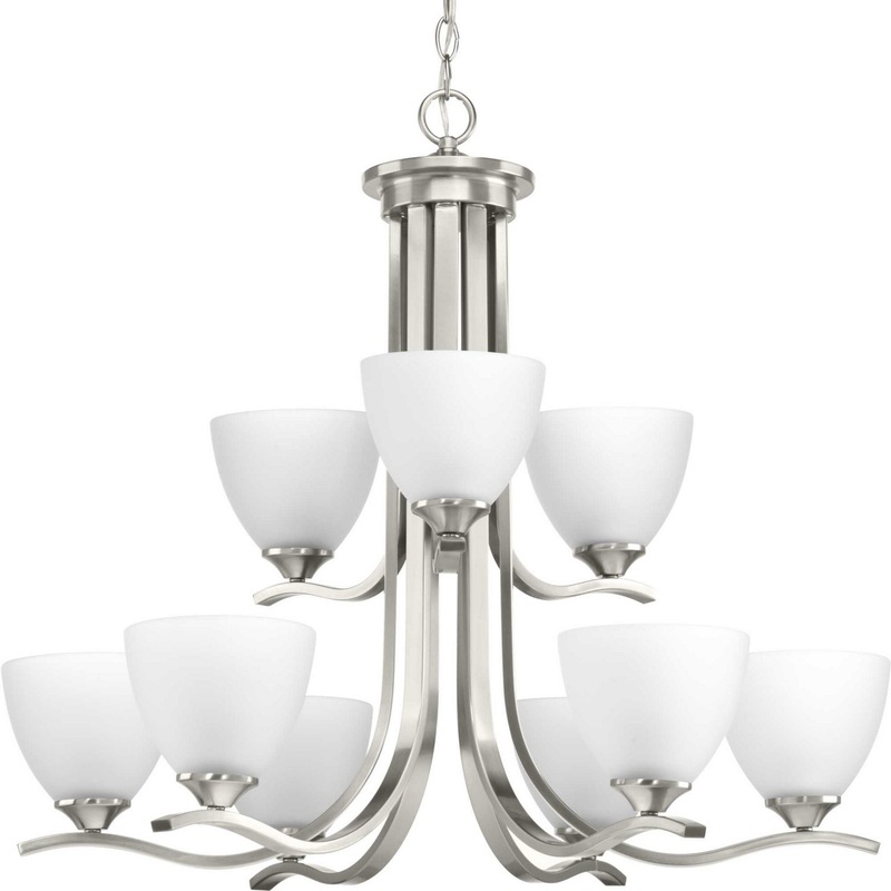 Laird Nine Light Chandelier in Brushed Nickel