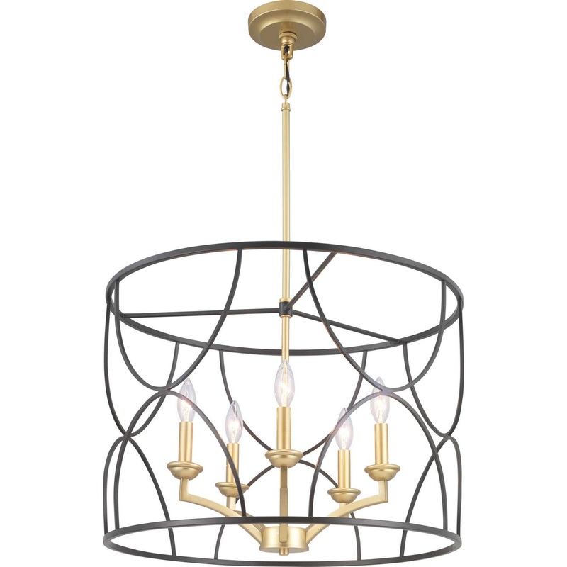 Landree Five Light Chandelier in Black