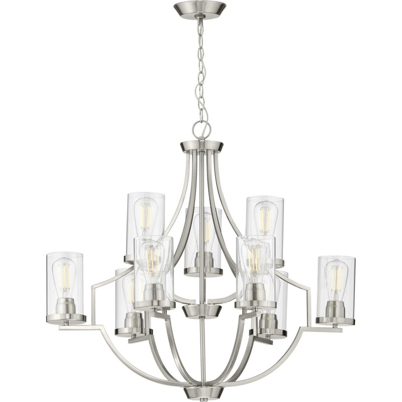 Lassiter Nine Light Chandelier in Brushed Nickel