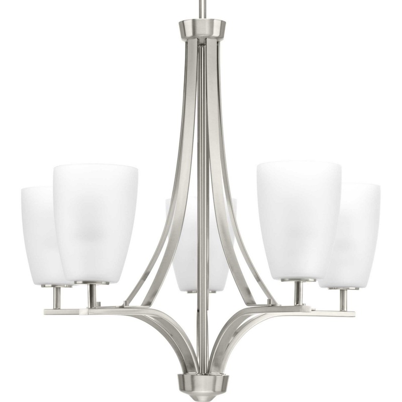 Leap Five Light Chandelier in Brushed Nickel