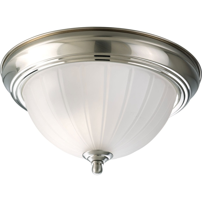 Melon Glass One Light Flush Mount in Brushed Nickel
