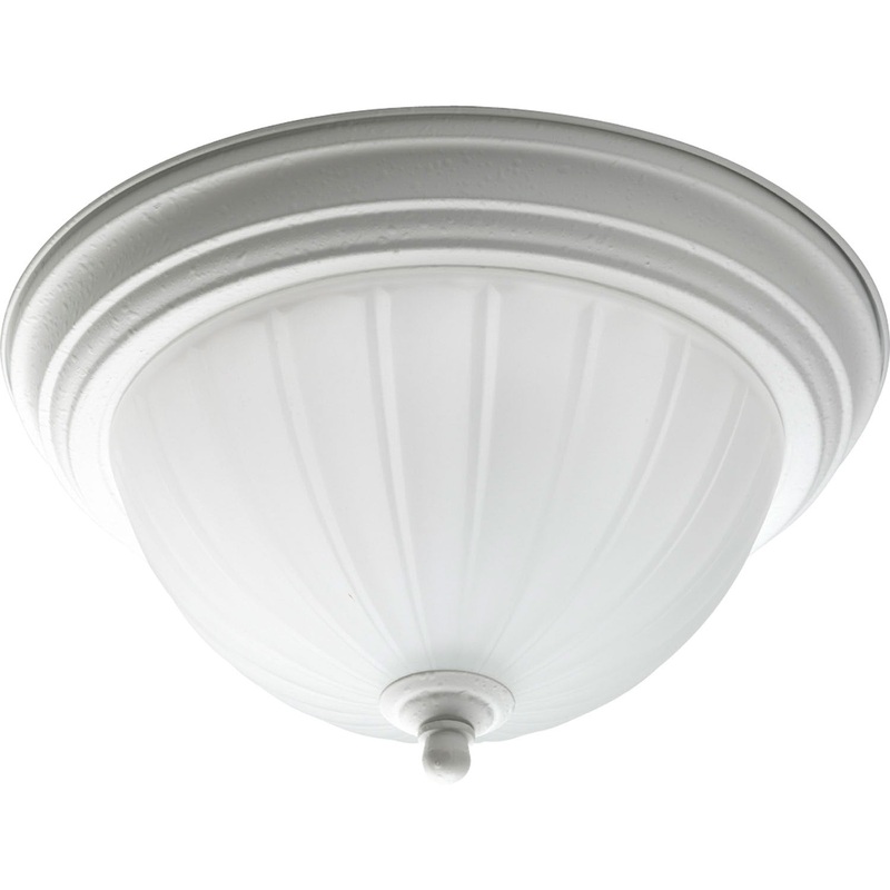 Melon Glass One Light Flush Mount in White