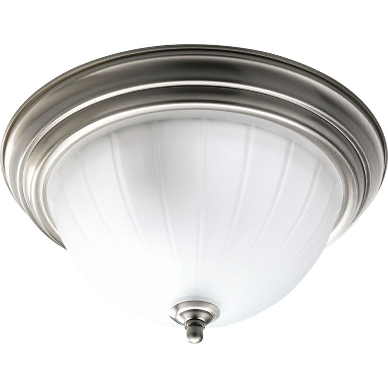 Melon Glass Two Light Flush Mount in Brushed Nickel