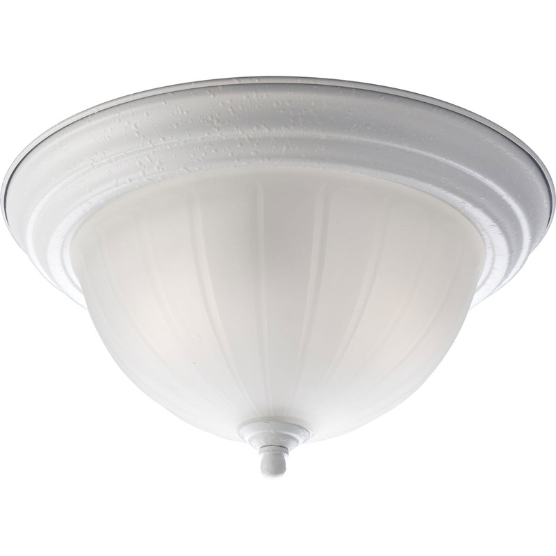 Melon Glass Two Light Flush Mount in White