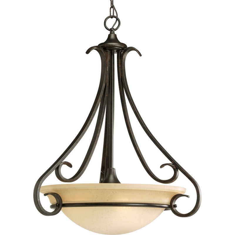 Torino Three Light Pendant in Forged Bronze