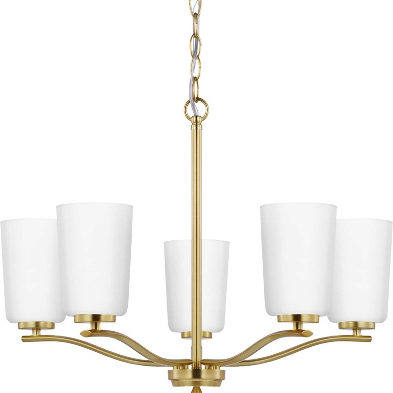 Adley Five Light Chandelier in Satin Brass