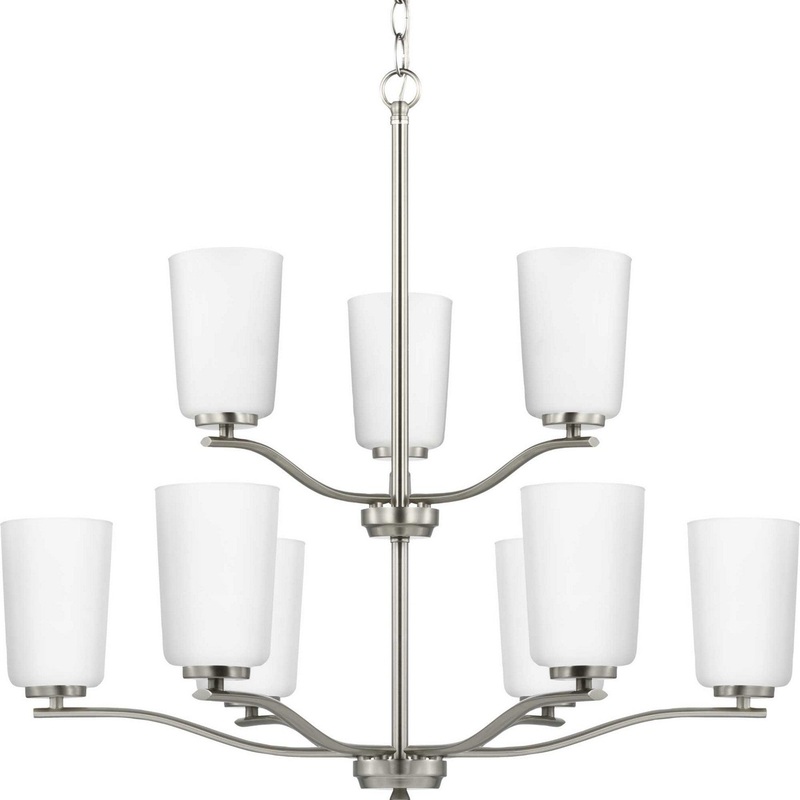 Adley Nine Light Chandelier in Brushed Nickel