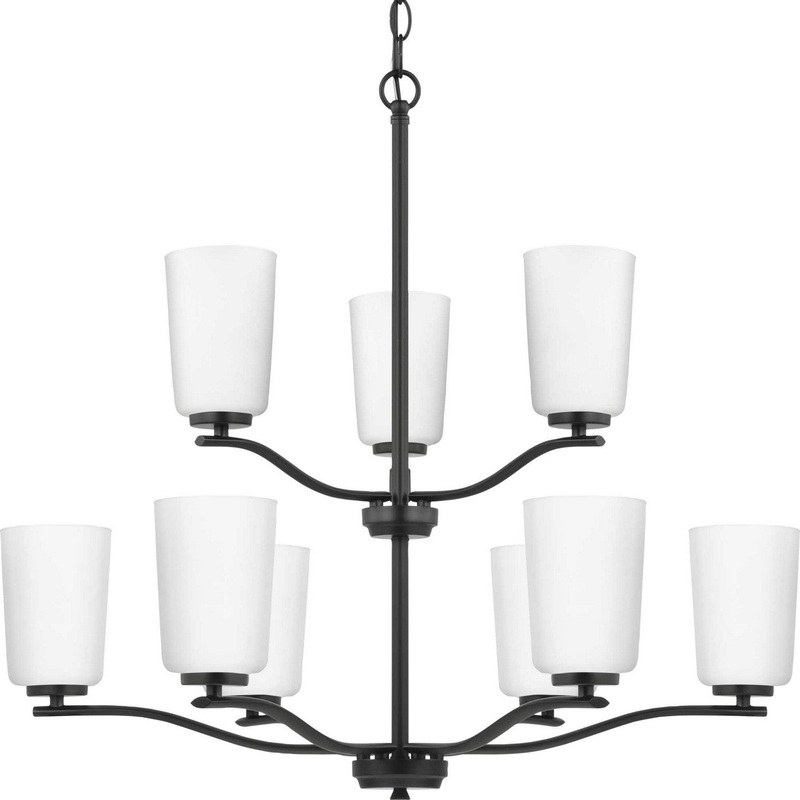 Adley Nine Light Chandelier in Matte Black