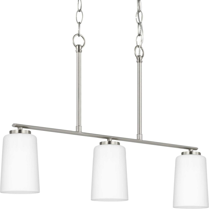 Adley Three Light Linear Chandelier in Brushed Nickel