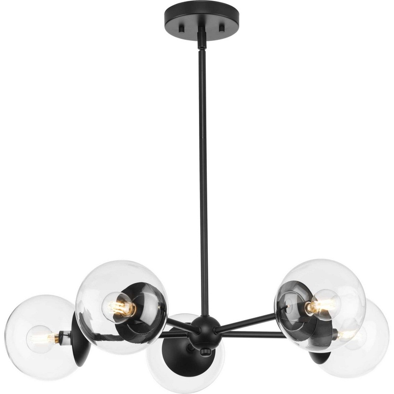 Atwell Five Light Chandelier in Matte Black